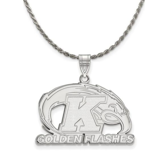 Sterling Silver Kent State Large Pendant Necklace - 22 Inch